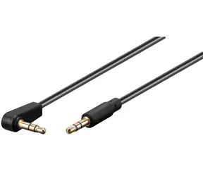 Kabel PremiumCord Jack 3,5 mm 90° M/M czarny / Kabel audio / 1 m