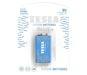 TESLA BLUE+ 9V / Bateria / Cynkowo-węglowa / 6F22 / blister / 1 szt.