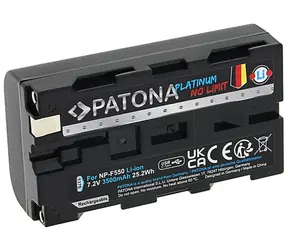 Akumulator Patona do Sony NP-F550/F330/F750 3500mAh / Li- ION / Platinum / ładowanie USB-C
