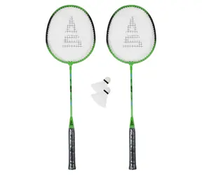 SULOV zielono-czarny / Zestaw do badmintona / 2x rakieta 24 cm / 2x piłka / Torba podróżna