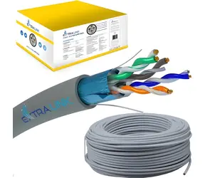 Extralink Cat5e F/UTP szary / Kabel instalacyjny / 305 m / szpula / wewnętrzny