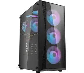 darkFlash DK352 PLUS czarny / Obudowa / ATX/M-ATX/E-ATX / 4X wentylator ARGB / szklany panel boczny / bez zasilacza