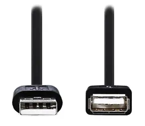 Kabel przedłużający Nedis czarny / USB 2.0 AA / 2 m / złącza niklowane / luzem