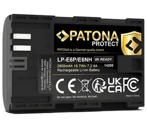 Patona LP-E6P/LP-E6NH Protect / Bateria do zdjęć / 2600mAh / 6A / Li- ION / Canon EOS R5 Mark II