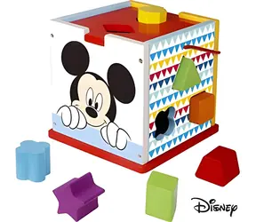 Kostka Disney Baby Mickey / Drewniana kostka z wkładem i kształtami