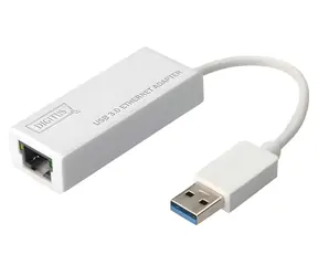 Digitus DN-3023 biała / Karta sieciowa / USB 3.0 / Gigabit Ethernet / 10/100/1000 Mbps / RJ-45