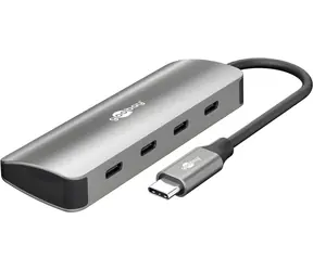 Goobay Slim USB-C hub szary / Hub / 4 porty / USB 3.2 Gen 2 10 Gb/s
