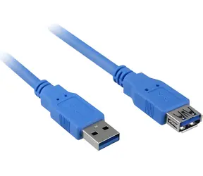 Sharkoon niebieski / kabel przedłużający USB 3.0 / USB-A / SuperSpeed 5 Gbps / 3 m