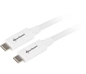 Sharkoon USB-C - USB-C biały / Kabel danych / USB 3.2 Gen 2 (10 Gb/s) / 0,5 m