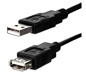Logo Economy / Przewód przedłużający / USB 2.0 Typ A męski - Typ A żeński / 3 m / czarny