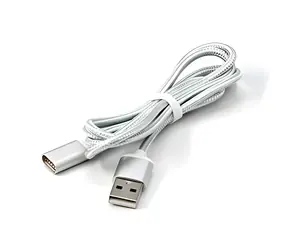 Złącze magnetyczne USB-A neutralne srebrne / Kabel / USB 2.0 / 1 m