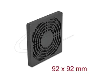 Kratka wentylacyjna DeLock z filtrem przeciwpyłowym czarna / Akcesoria / 92 x 92 mm