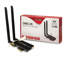 Inter-tech DMG-36 / Adapter Wi-Fi i Bluetooth / PCIe / Wi-Fi 6 / Bluetooth 5.2