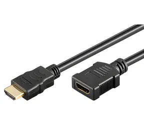 Neutralny kabel HDMI 2.0 / Przedłużacz / HDMI-HDMI / 2 m / pozłacane złącza / czarny