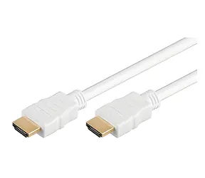 Neutralny kabel HDMI 2.0 biały / kabel HDMI / męski - męski / złącza pozłacane / Ethernet / 0,5 m