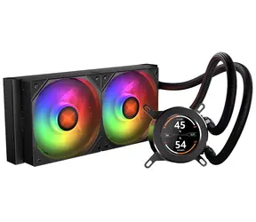 KRUX HydroGlance 240 LCD czarny / Zestaw chłodzenia wodnego / 2x 120mm / ARGB / wyświetlacz LCD