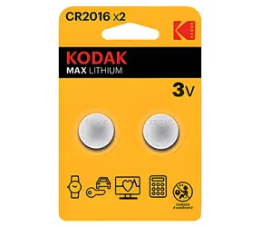 Kodak MAX CR2016 / Bateria guzikowa / 3V / 90mAh / 2 szt. / blister