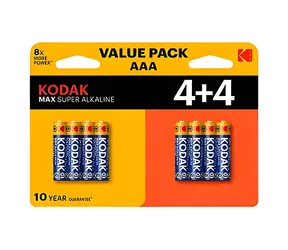Kodak MAX SUPER / Bateria alkaliczna AAA / 8 szt. / LR03