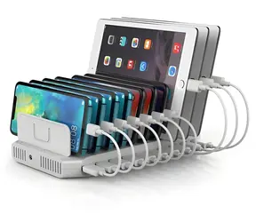 Unitek Y-2172 biały / Stacja ładująca / 10x USB-A / 96W