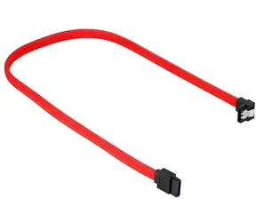 Kabel Sharkoon SATA III czerwony, kątowy 45 cm / kabel do transmisji danych SATA III / złącze 90° / 6 Gbit/s