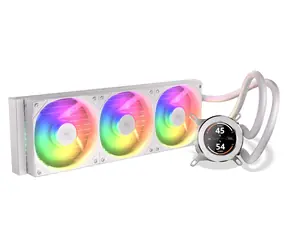 KRUX HydroGlance 360 LCD biały / chłodzenie wodne CPU / 360 mm / ARGB / wyświetlacz LCD / Intel + AMD