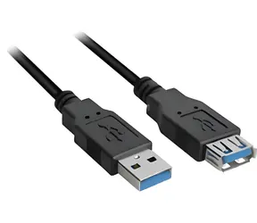 Sharkoon czarny / Przedłużacz / USB-A / USB 3.2 Gen 1 / 1 m