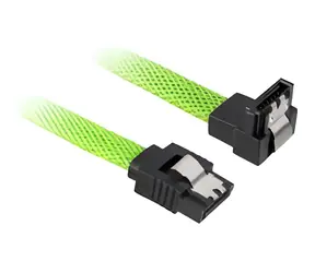 Sharkoon SATA III zielony / kabel SATA / kąt prosty 90° / 45 cm