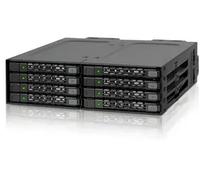 Stacja dokująca Icy Dock MB998SP-B ToughArmor, czarna / Obudowa na dyski HDD/SSD / 8 x 2,5" SATA / Hot-Swap / do 5,25" zatoki