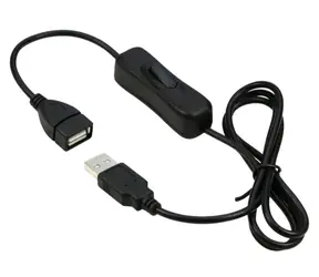 PremiumCord USB 2.0 czarny / Przedłużacz / z przełącznikiem / AA / 1 m