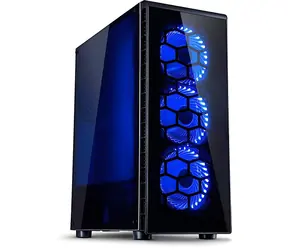 Inter-tech CXC2 czarny / Obudowa / ATX / szkło hartowane / 3x 120mm LED / przezroczysty panel boczny