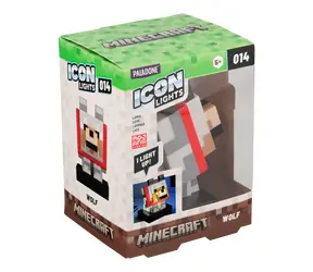 Lampa stołowa Paladone Icon Light Wolf Minecraft / 11 cm / 2 baterie AAA