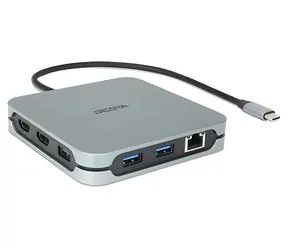 Dicota USB-C 10w1 srebrny / Stacja dokująca / 2x HDMI 8K / 6x USB / PD 100W / RJ-45