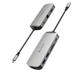 Adam Elements CASA X DP szary / Hub USB-C / 10 w 1 / DisplayPort / 8K
