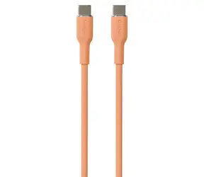 Cable silikonowy Puro Soft w kolorze brzoskwiniowym / Kabel do transmisji danych / USB-C - USB-C / 1,5 m