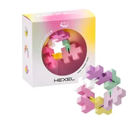 PLUS- PLUS Fidget Hexel Bubblegum / 6 sztuk / kolory pastelowe