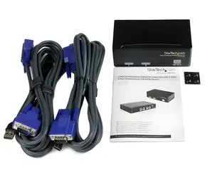 Przełącznik KVM StarTech 2-portowy USB / przełącznik KVM / 2 porty / USB / z kablami / czarny