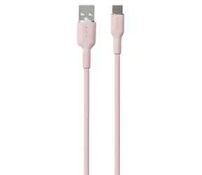 Cable Puro Soft Silicone różowy / Kabel do transmisji danych / USB-A - USB-C / 1,5 m