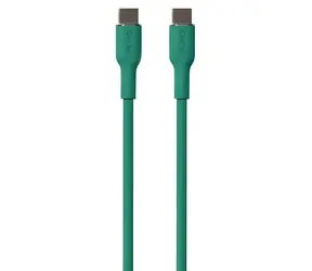 Cable silikonowy Puro Soft ciemnozielony / Kabel do transmisji danych / USB-C - USB-C / 1,5 m