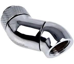 Alphacool Eiszapfen chrom / Adapter kątowy 45° / G1/4 AG na G1/4 IG / obrotowy