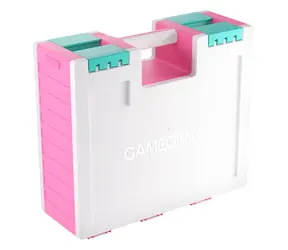 GAMEGENIC Game Castle różowo-biały/turkusowy / Pudełko do przechowywania kart i akcesoriów do gier