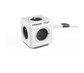 Cubenest PowerCube Extended szary / Przedłużacz 230V / 1,5 m / 5 gniazd