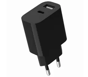 Gembird TA-UC-2AC12-01-BK czarny / ładowarka sieciowa / USB-A + USB-C / 2,4 A
