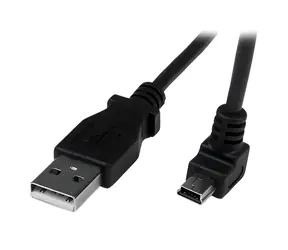 StarTech USB-A - Mini USB-B czarny / Kabel kątowy / 2 m