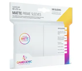 Koszulki na karty GAMEGENIC Prime Matte White / 66x91 mm / 100 szt. / Polipropylen