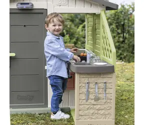 Smoby Kuchnia letnia Życie / Akcesoria do domu / grill i zlew / 17 części akcesoriów