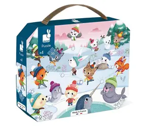Puzzle JANOD w etui Impreza na śniegu / 36 elementów / 50 x 40 cm