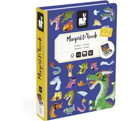 JANOD Książka magnetyczna Smoki / 53 magnesy / 10 kart