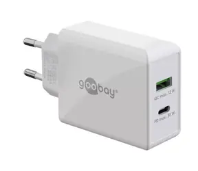 Goobay 61674 biały / Ładowarka / 2x USB-C / PD / 30 W