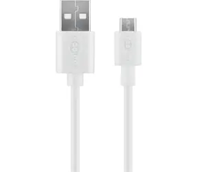 Goobay 43837 biały / Kabel do ładowania i synchronizacji / Micro USB / 1 m