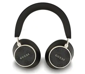 Guess PU Leather 4G Classic Logo czarne / Słuchawki bezprzewodowe / douszne / ENC / Skóra PU